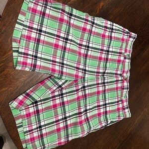 FootJoy Men’s Plaid Golf Shorts Size W34 Green Pink Navy